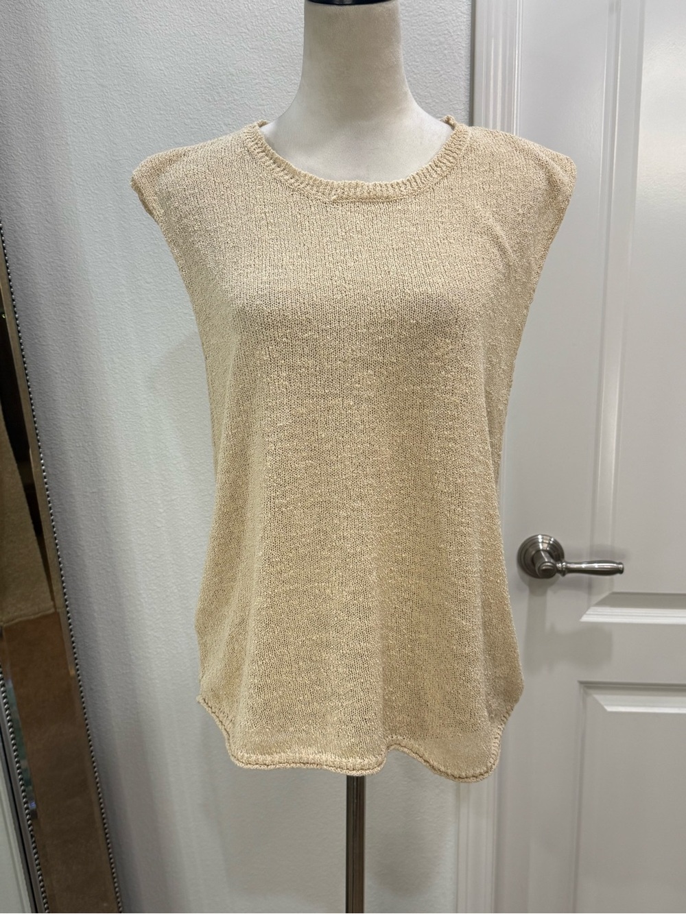 FP Beach Knit Sleeveless Swim Coverup Tank in Beige